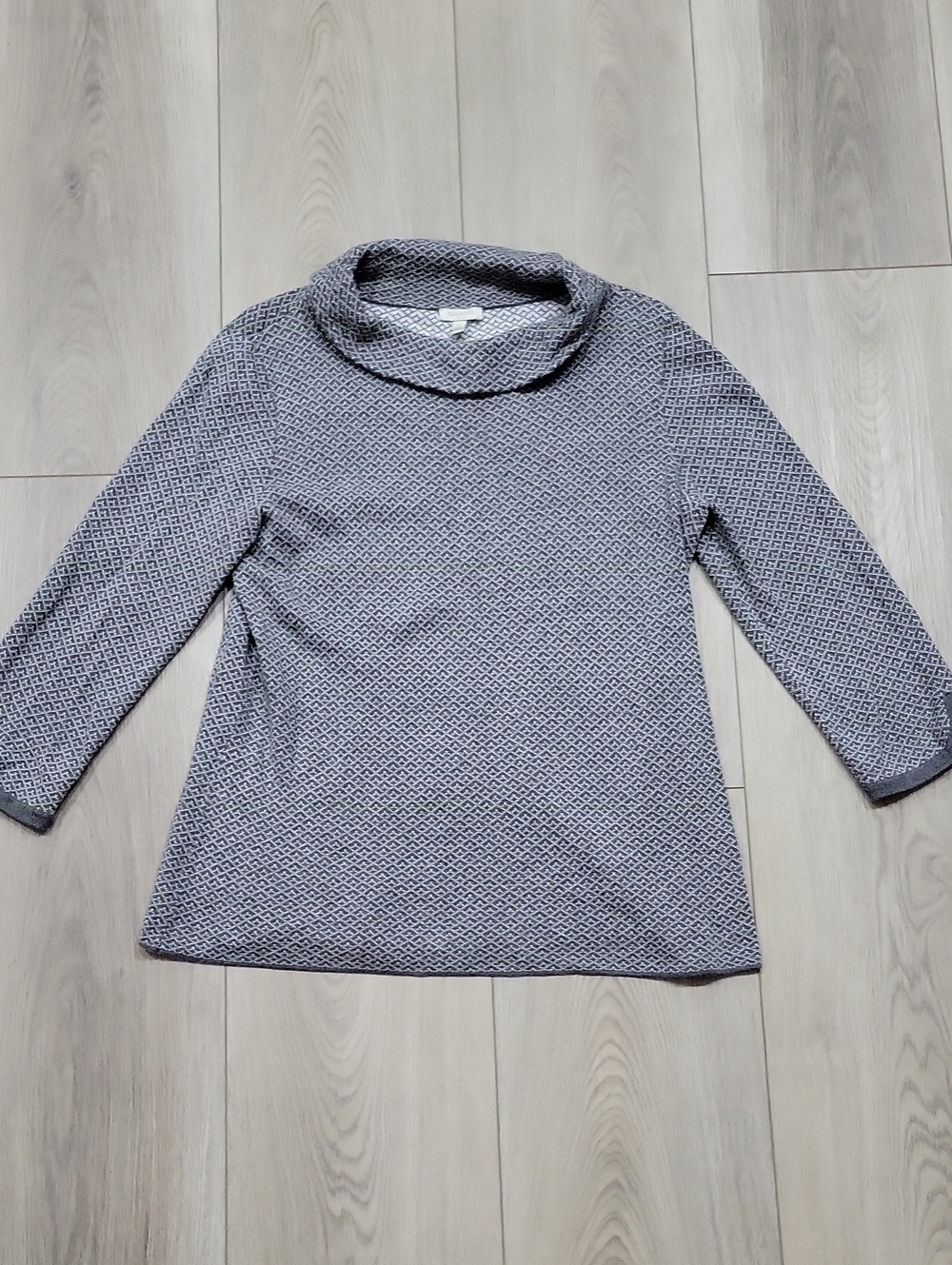 Talbots Gray Textured Cowl Neck Sweater
